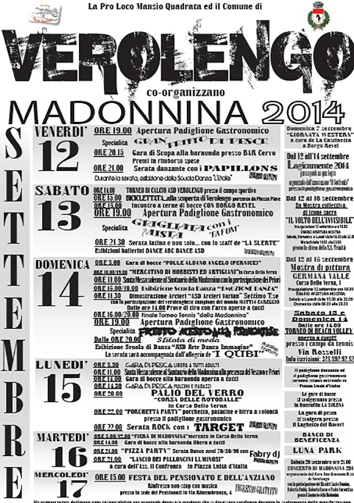 VEROLENGO. Io la festa della Madonnina la farei così... 