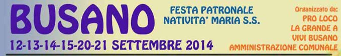 BUSANO. Festa della Natività di Maria Santissima. Parcogiochi intitolato a Quattrocchi