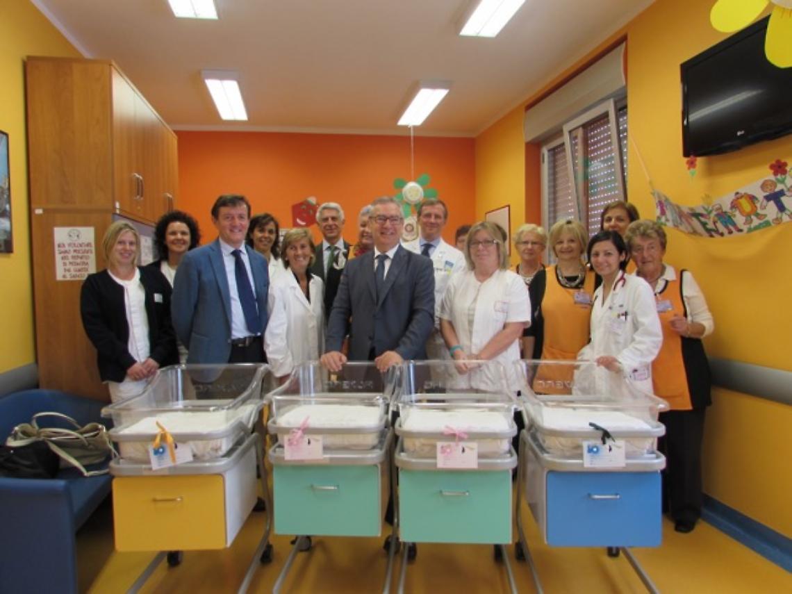 CIRIÈ. Si è svolta oggi la consegna ufficiale di quindici nuove culle neonatali