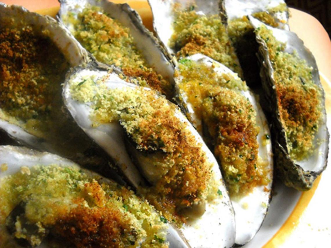 OSTRICHE GRATINATE CON IL CARTIZZE