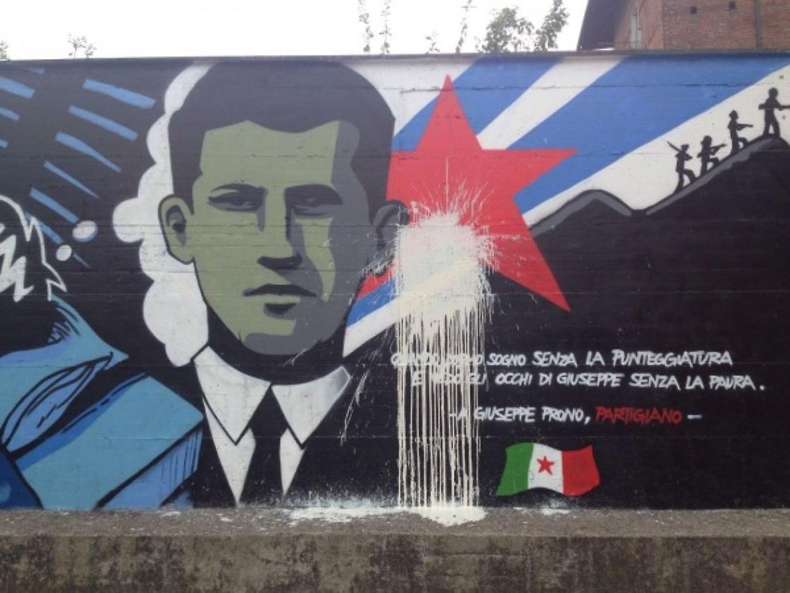 MONTANARO. Danneggiato il murale dedicato a Giuseppe Prono