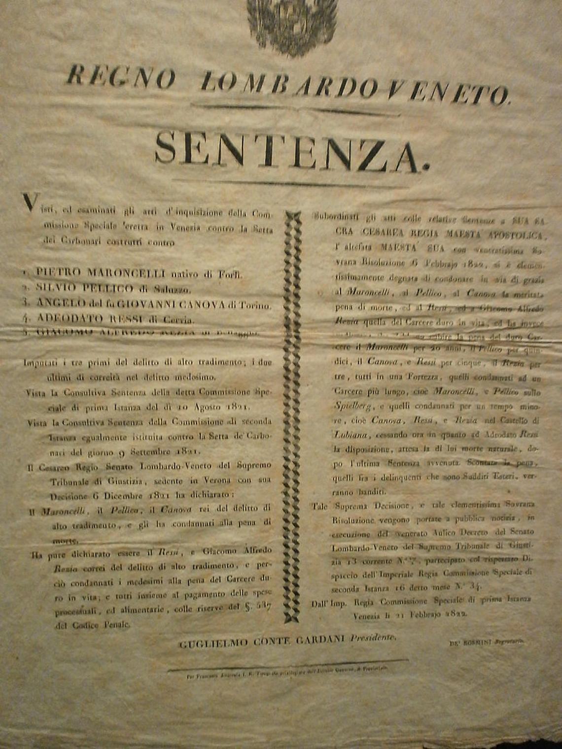 "l'ESILIO PIEMONTESE DI SILVIO PELLICO"