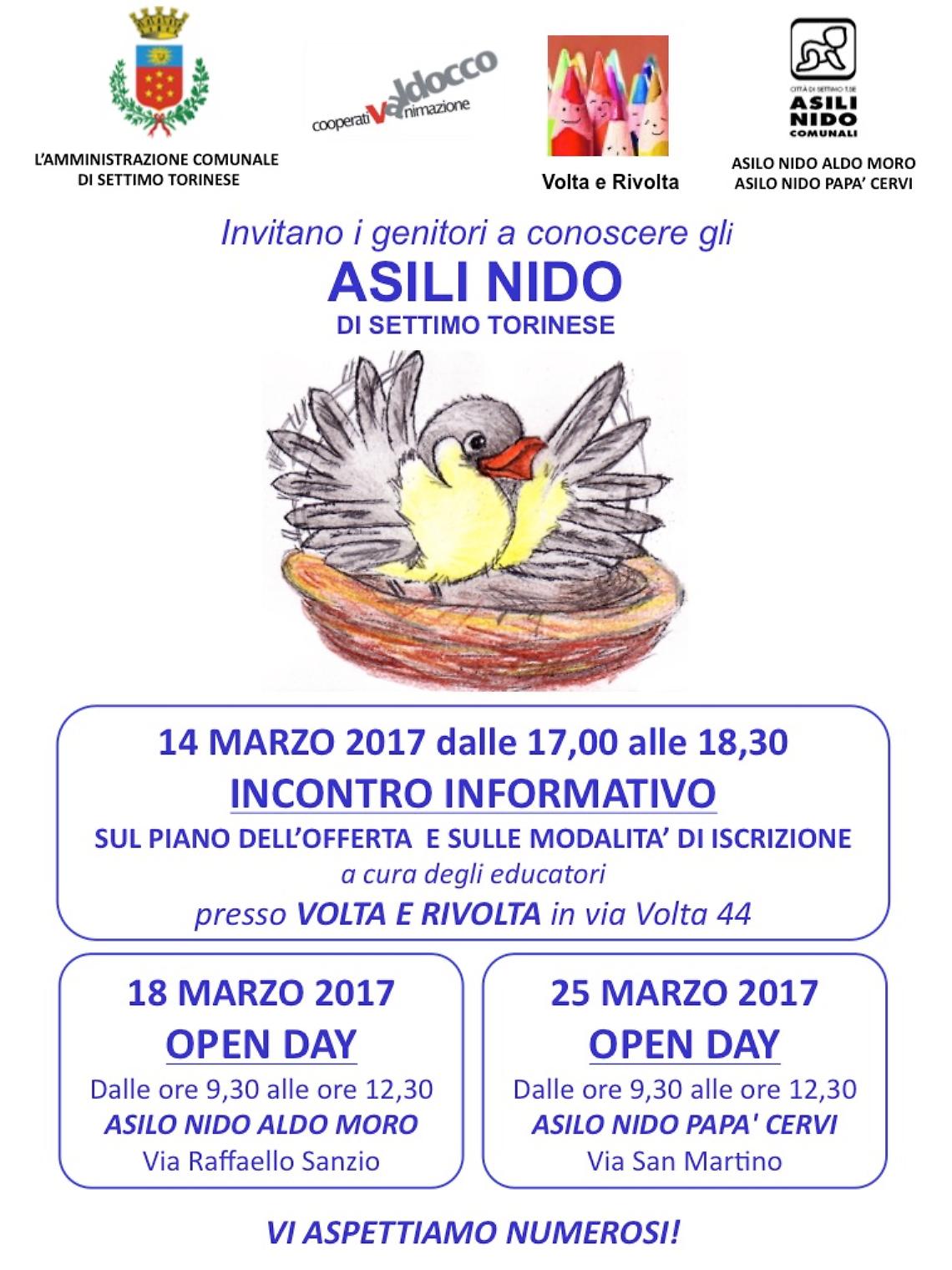 SETTIMO TORINESE. ASILI NIDO, VIA ALLE ISCRIZIONI