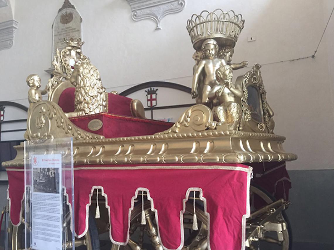 IVREA. Storico Carnevale di Ivrea: restaurato il cocchio della Mugnaia
