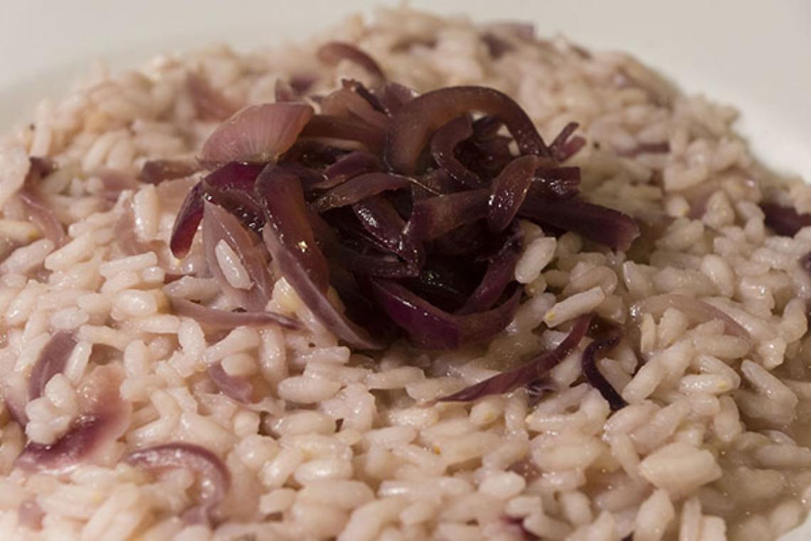 Risotto alle cipolle caramellate con il Greco di Tufo DOCG