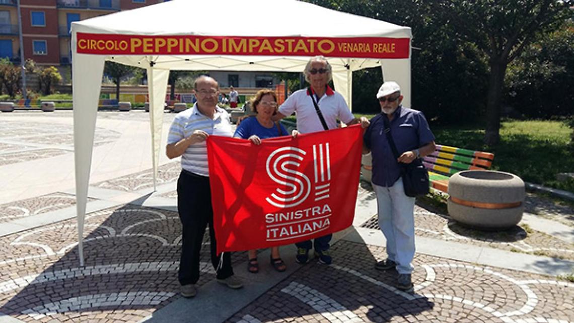 VENARIA. Gazebo di Sinistra Italiana