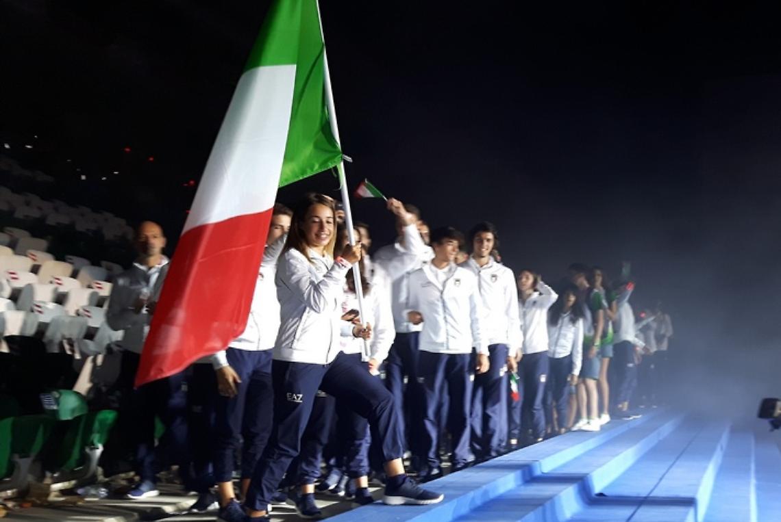 EYOF 2017. L'Italia alla cerimonia d'apertura del Festival Olimpico della Gioventù Europea