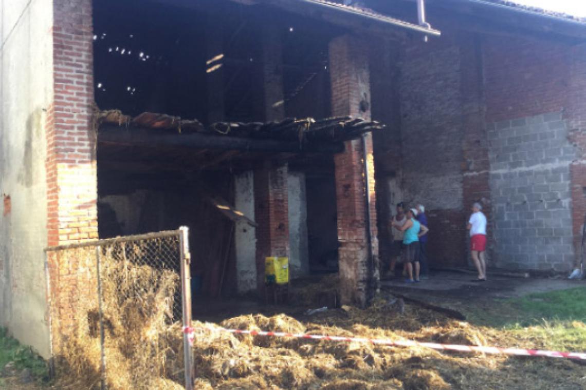 VISCHE. Va a fuoco un vecchio fienile