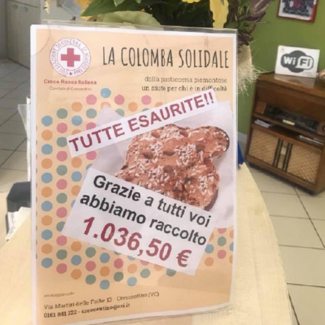CRESCENTINO. “Colomba solidale” Cri: raccolti più di mille euro