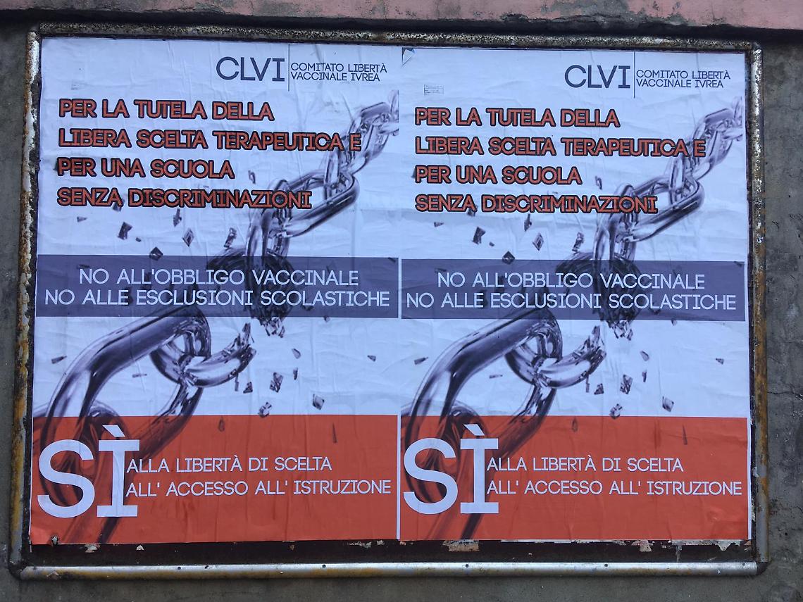 IVREA. Il comitato libert&agrave; vaccinale torna all&rsquo;attacco