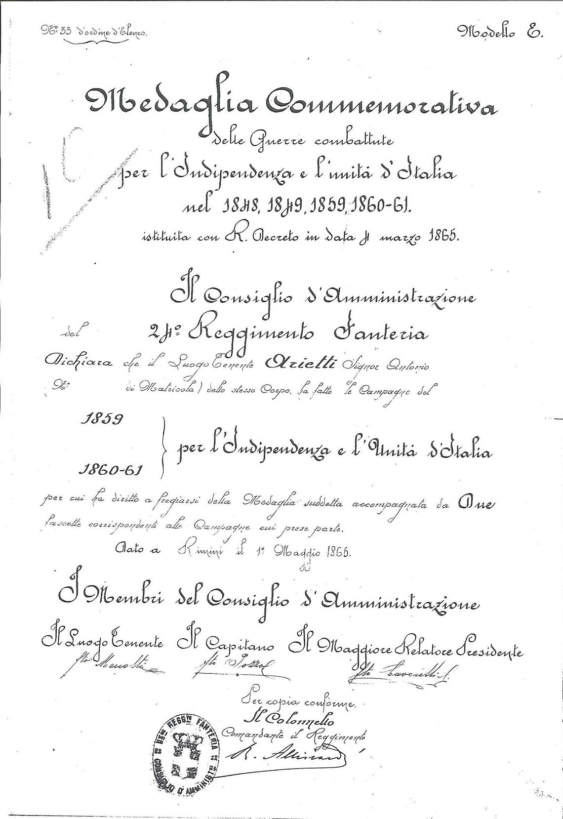 BRUSASCO. Antonio Arietti. Uomini che hanno fatto la storia