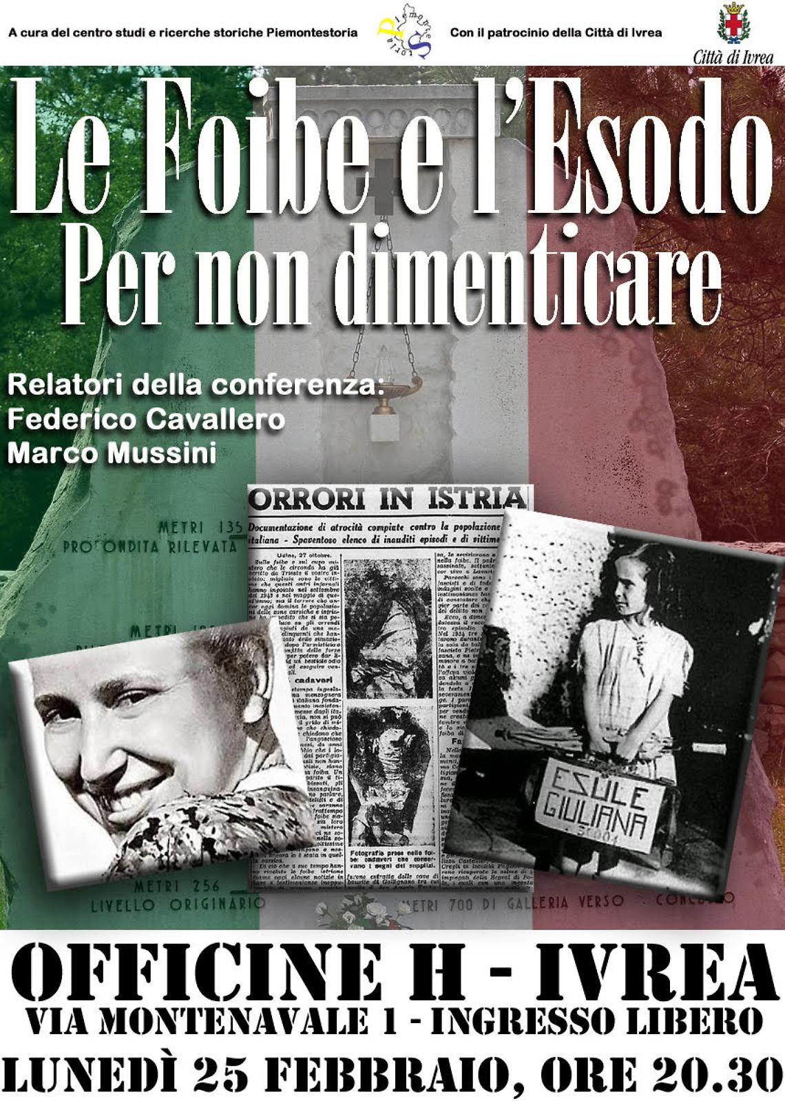 IVREA. Conferenza sulle Foibe e l'Esodo