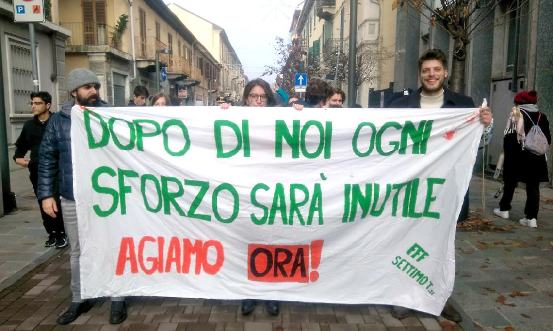 SETTIMO. I giovani chiedono un futuro  e un mondo più ecosostenibile