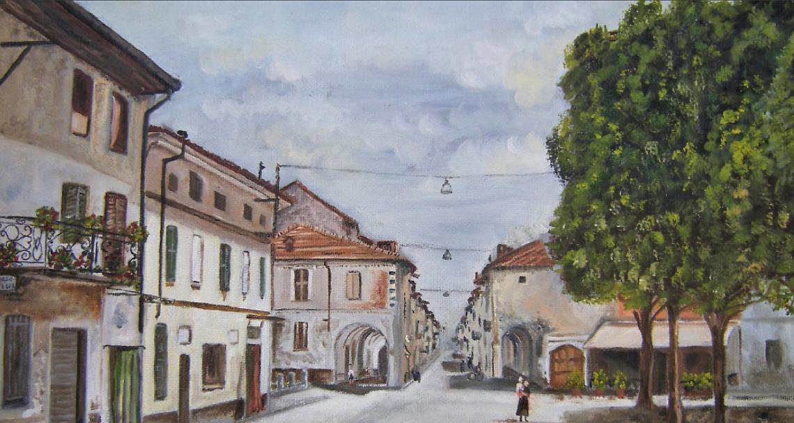 PALAZZOLO. Un’immagine del paese sull’etichetta del nuovo “Amaro 652 - La via del Po”