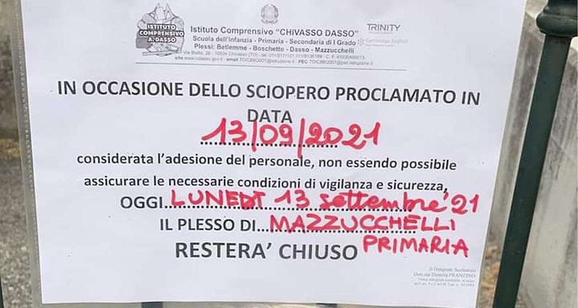 CHIVASSO. Primo giorno di scuola "sfortunato" alla Mazzucchelli