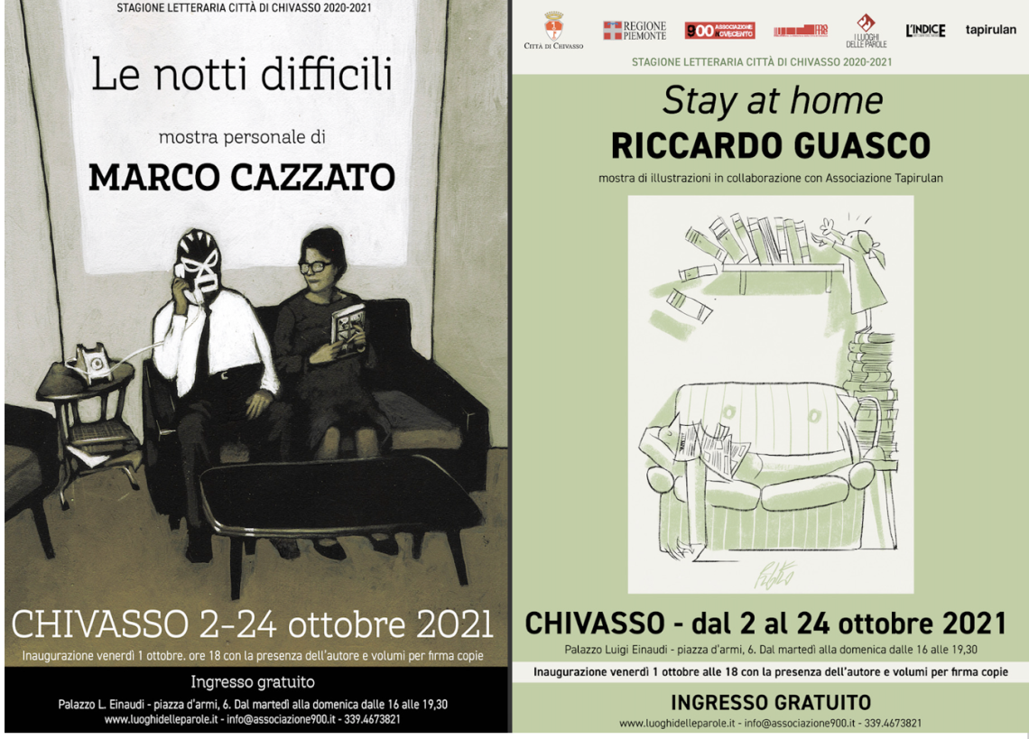 CHIVASSO. Due mostre personali di Marco Cazzato e Riccardo Guasco per il festival "I luoghi delle parole"
