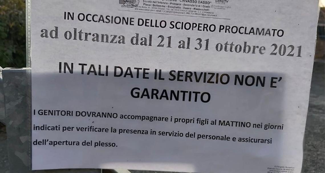 CHIVASSO. Sciopero, asilo chiuso. I genitori: “Avvisare prima?”