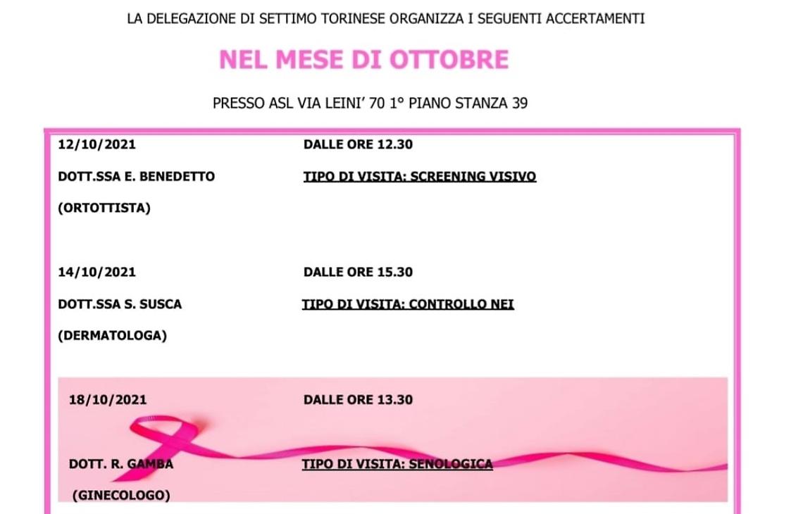SETTIMO TORINESE. Ottobre, torna il mese dedicato alla prevenzione, la Lilt lancia l'appello: "Fate la visita senologica"