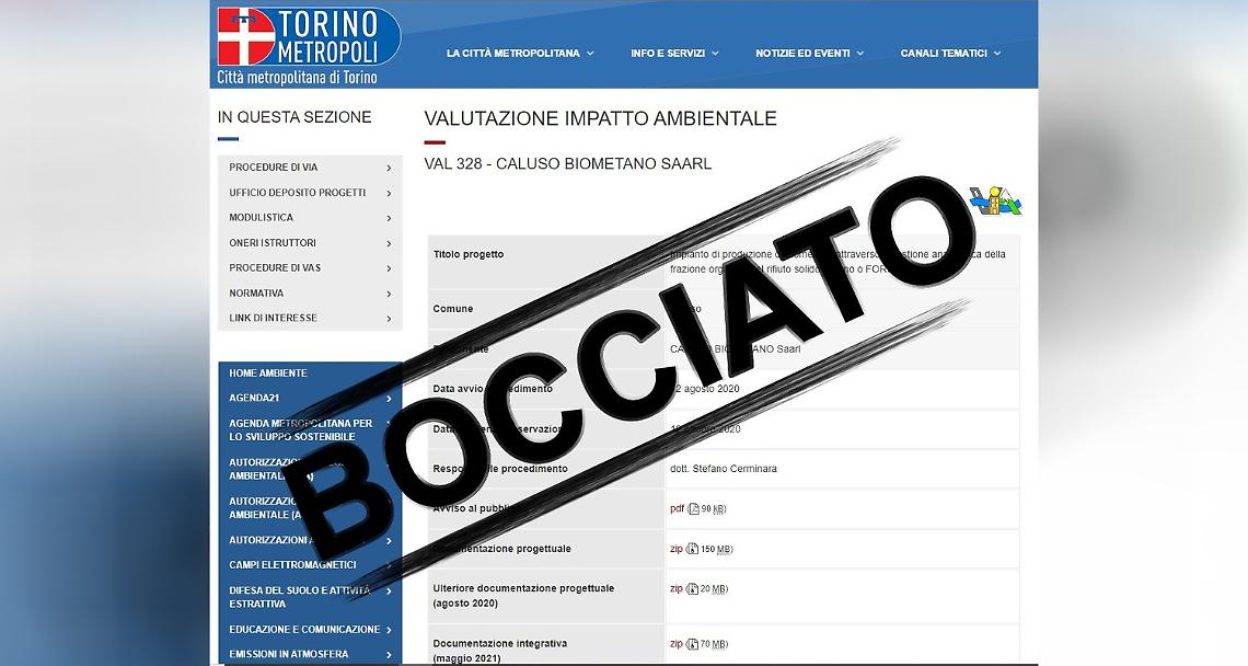 CALUSO. Biogas: Città Metro ha bocciato il progetto