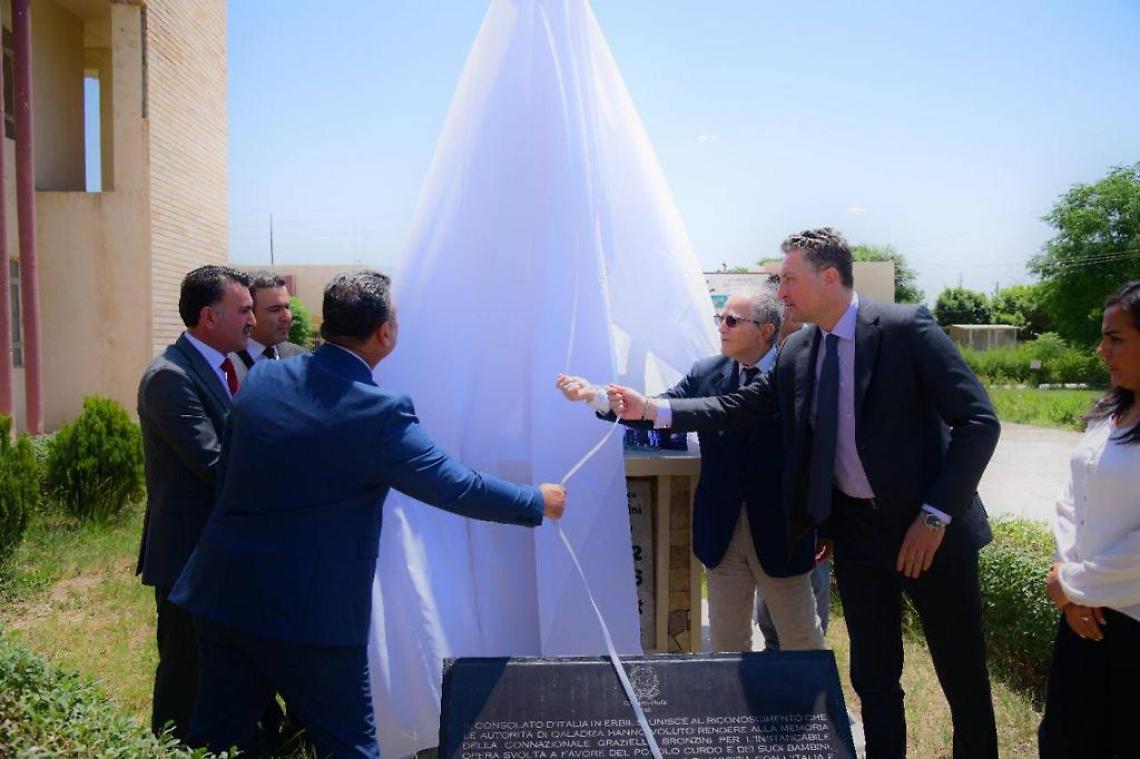 Qaladiza. Scoperto il monumento dedicato a Graziella Bronzini