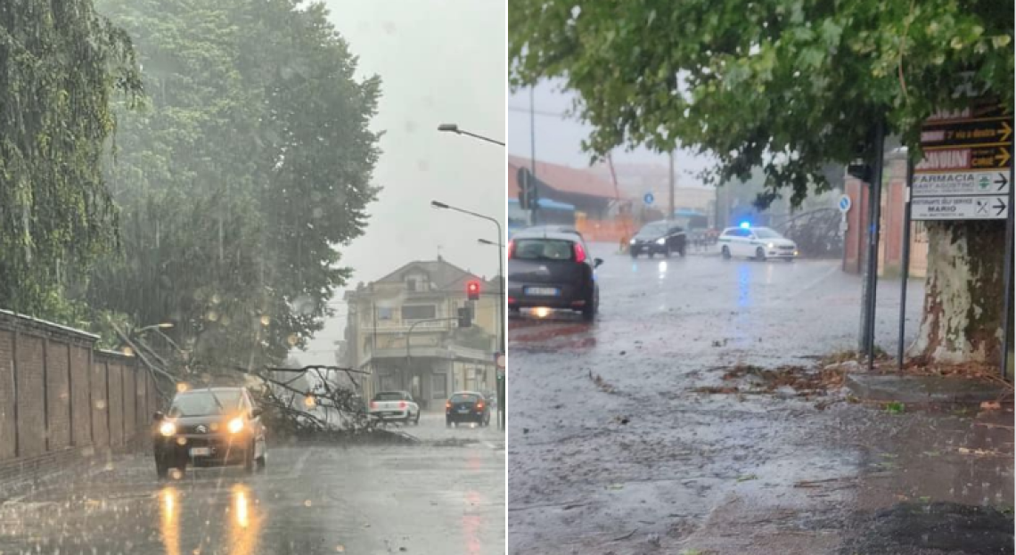 CIRIE'. Alberi caduti e strade allagate in città e in tutta la zona