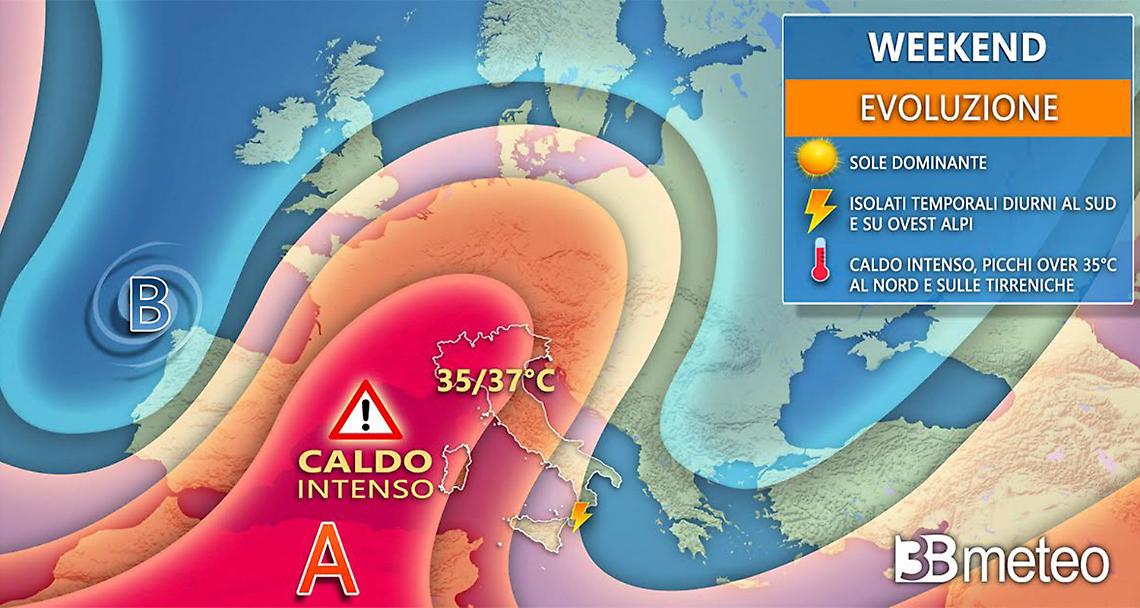 Ondata africana verso l’apice, picchi di 40°C. Primi temporali da metà della prossima settimana