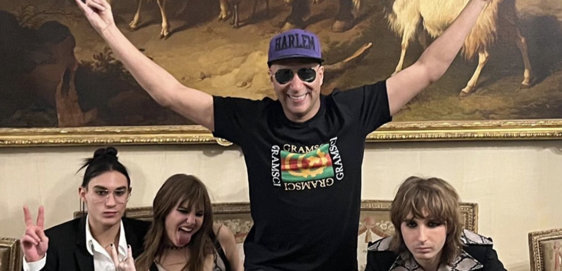 Tom Morello assieme ai Maneskin