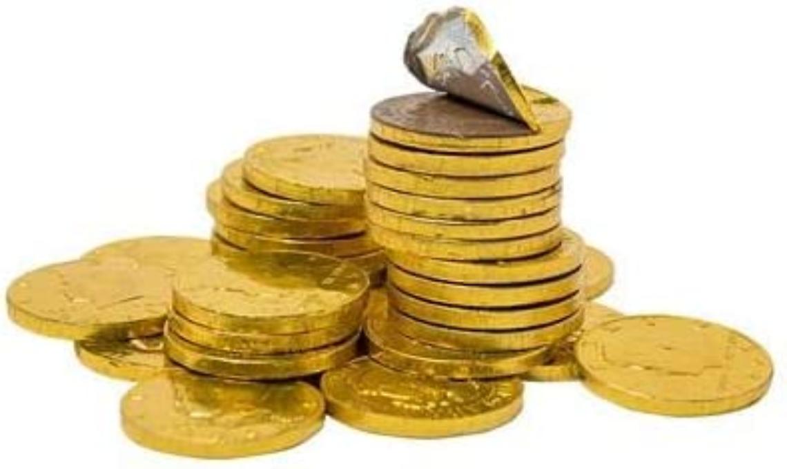 Monete di cioccolato per i bambini