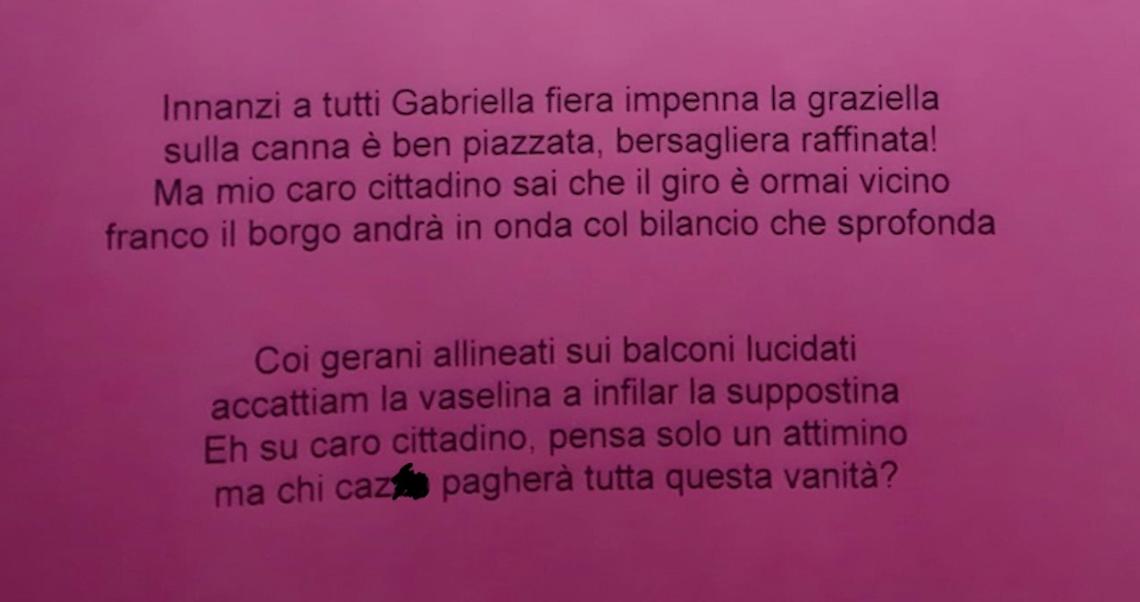 Parte della "poesia" borgofranchese 