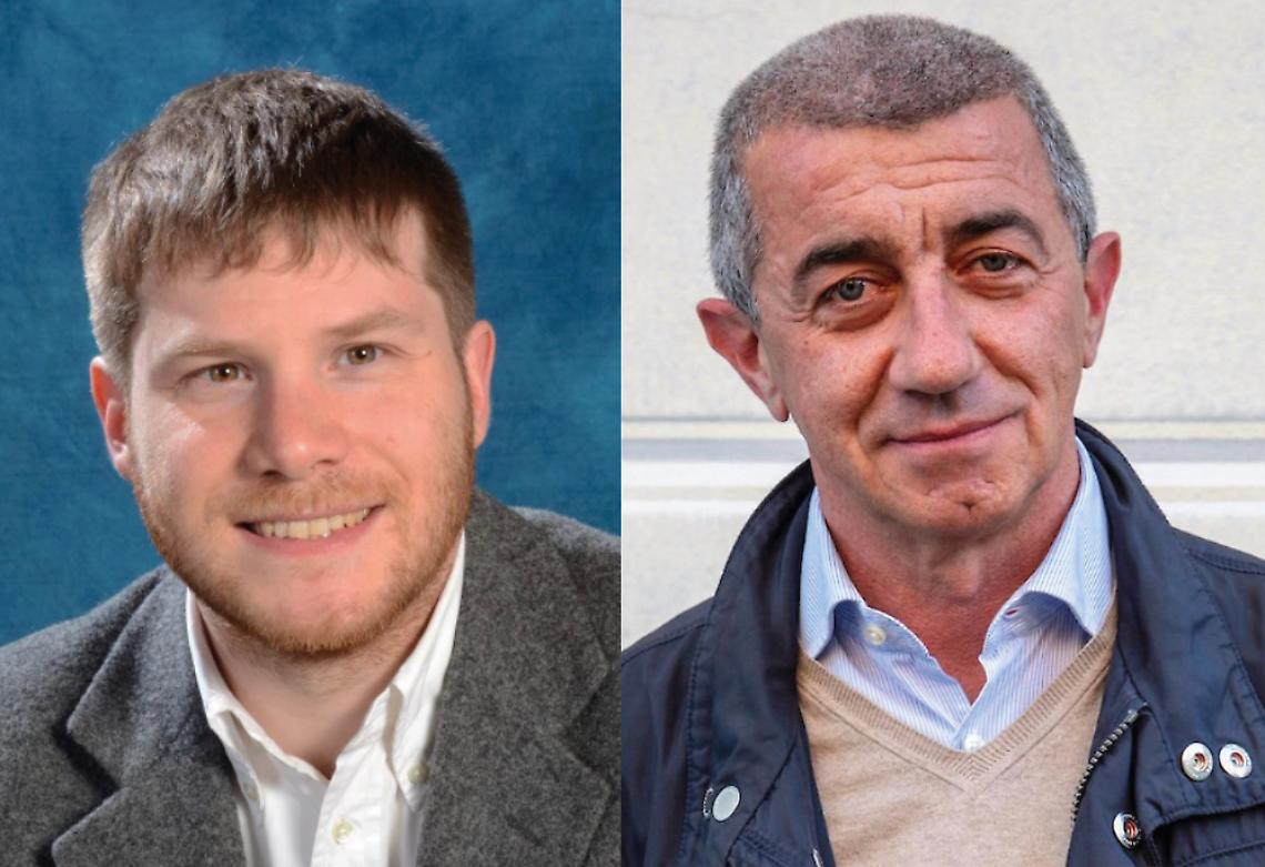 Il sindaco di Gassino Paolo Cugini e l'assessore Andrea Morelli 