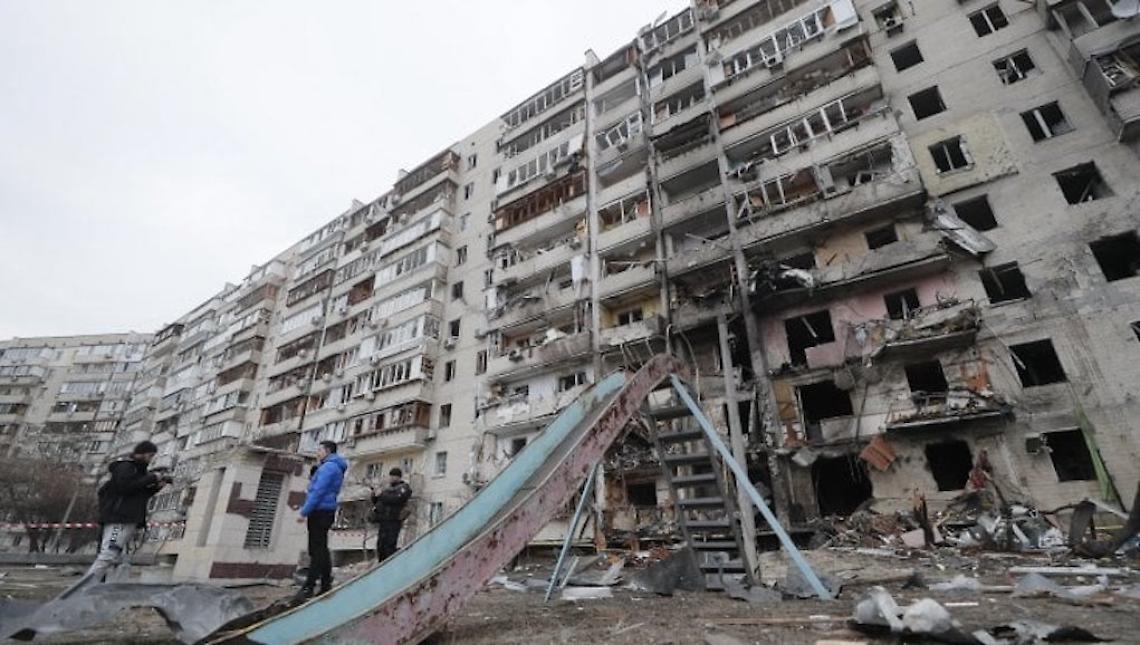 Edifici distrutti a Kiev (immagine d'archivio)