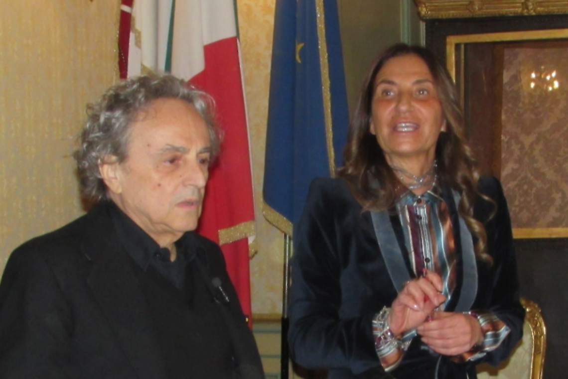 Ugo Nespolo e Costanza Casali