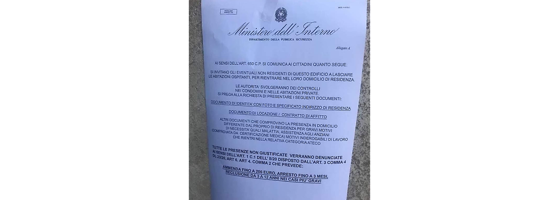 Finti avvisi del Ministero: LASCIATE LE CASE O RISCHIATE L'ARRESTO