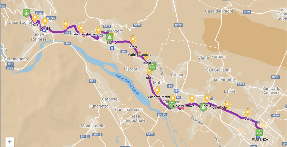 L'itinerario della camminata