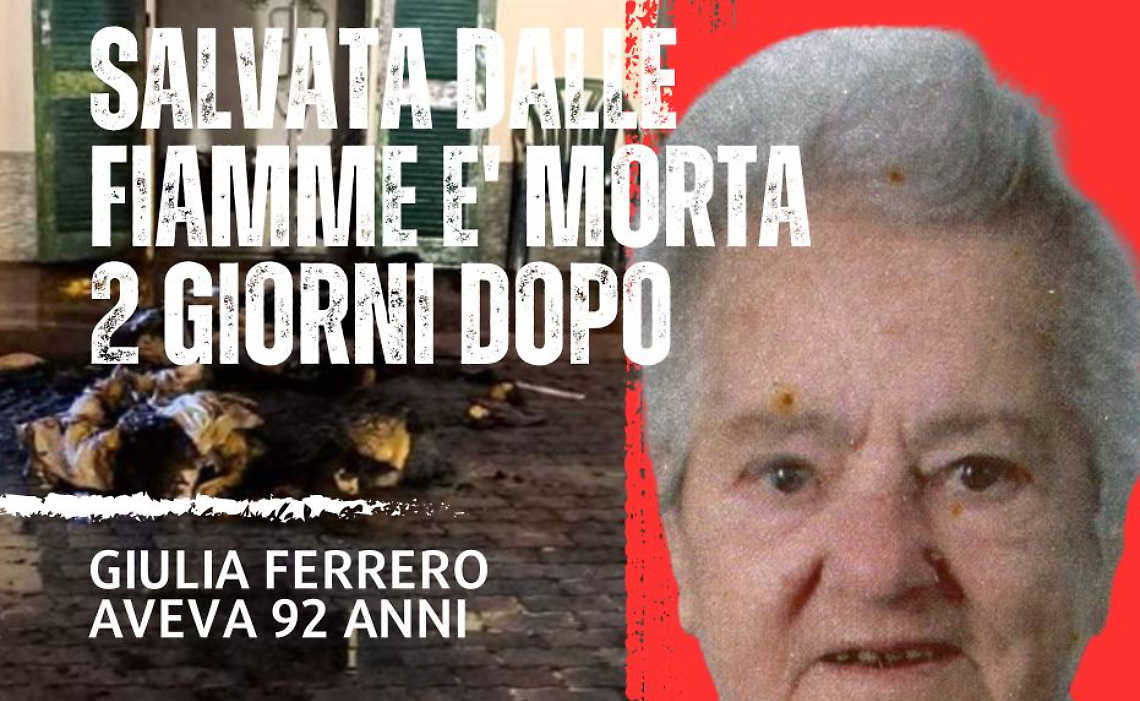 Estratta viva dall'alloggio in fiamme è morta dopo un giorno e mezzo 