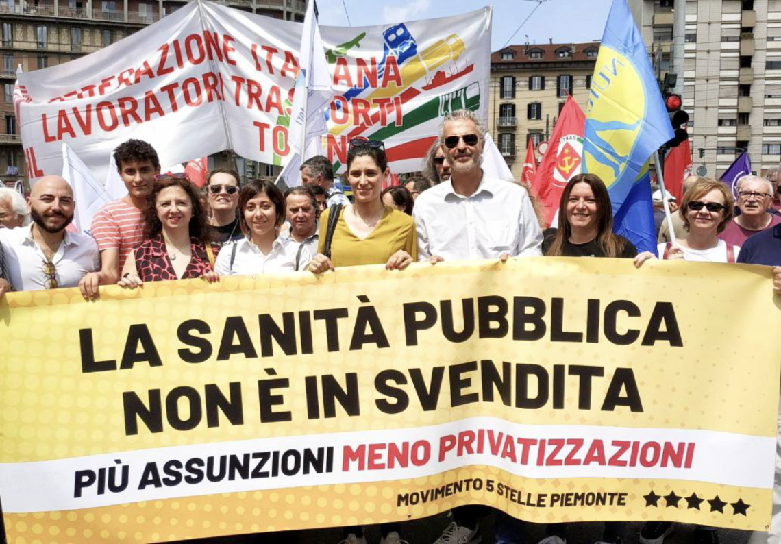 Uno scatto dal corteo di oggi