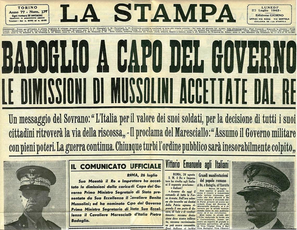 25 luglio 1943, l’inizio della fine