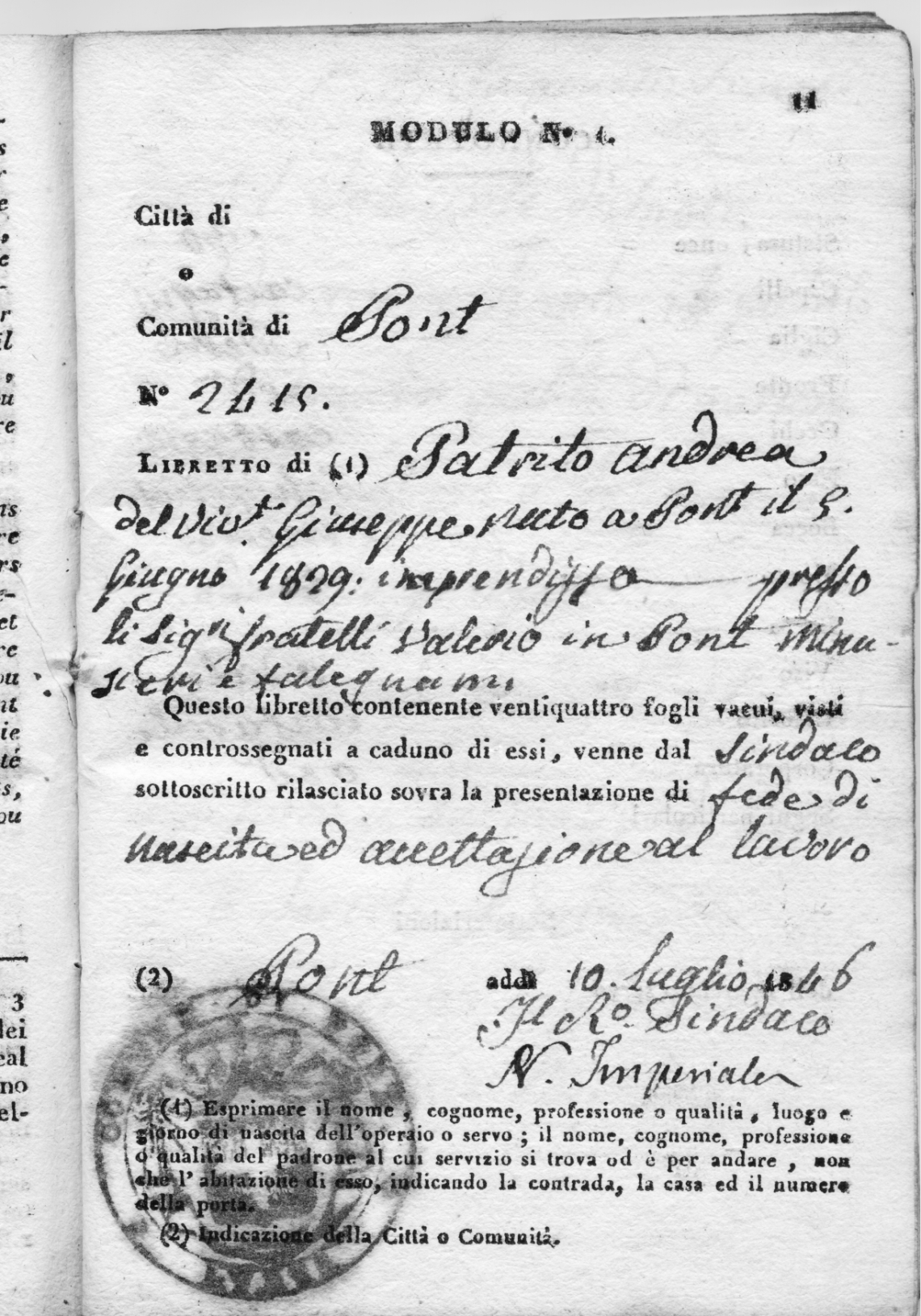 I tempi di Carlo Felice. Un libretto di lavoro