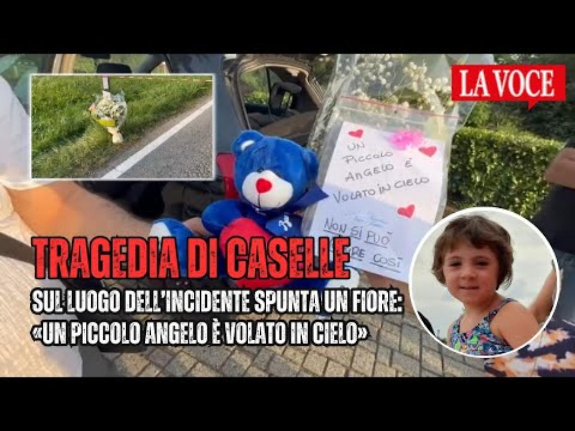 In quattrocento per la veglia in onore della piccola Laura, e c'è chi porta i fiori sul luogo dell'incidente