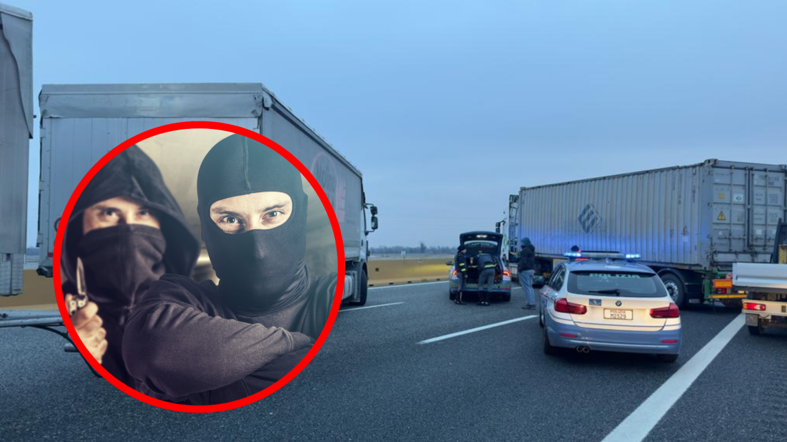  Tir di traverso su corsie A4, tentano rapina a portavalori 
