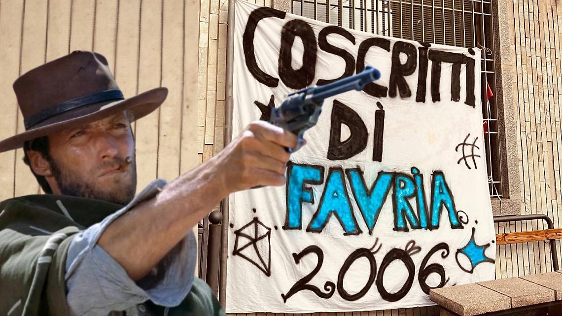 Lo striscione dei coscritti di Favria