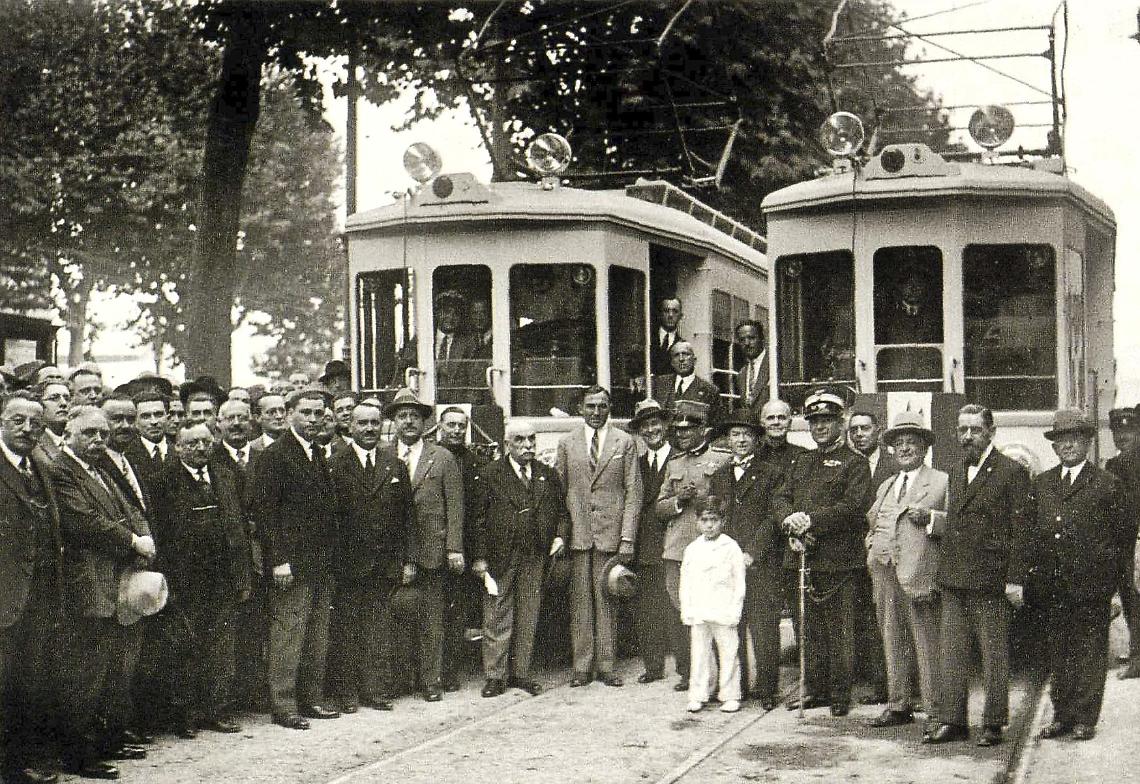 IN FOTO 14 dicembre 1924, s’Inaugura la tranvia elettrica Settimo-Torino