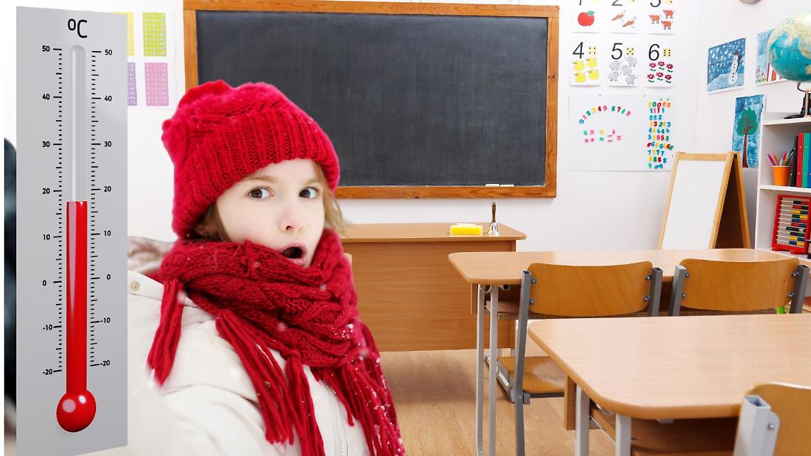 La scuola di Lusigliè al freddo