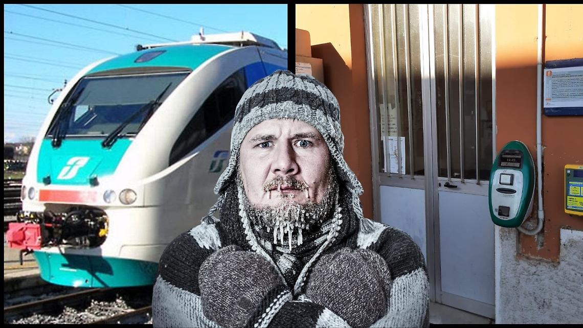 In Canavese il treno si aspetta al freddo: sala d'aspetto chiusa da anni in stazione