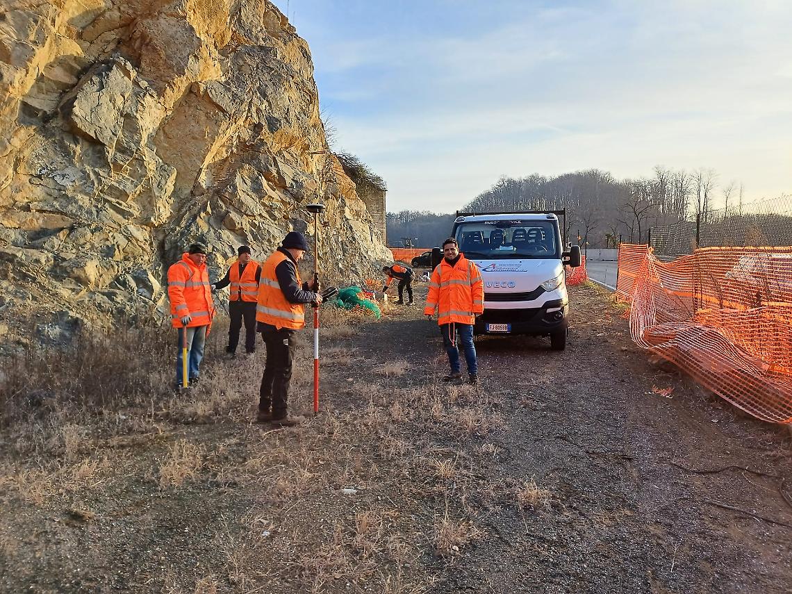 Cantiere sulla Sp 61 in Valchiusella