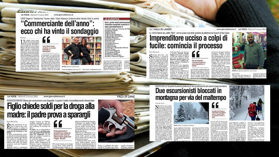 La super nevicata nelle Valli di Lanzo, il processo per l'imprenditore ucciso a colpi di fucile, il commerciante dell'anno di Ciriè e tanto altro oggi in edicola!