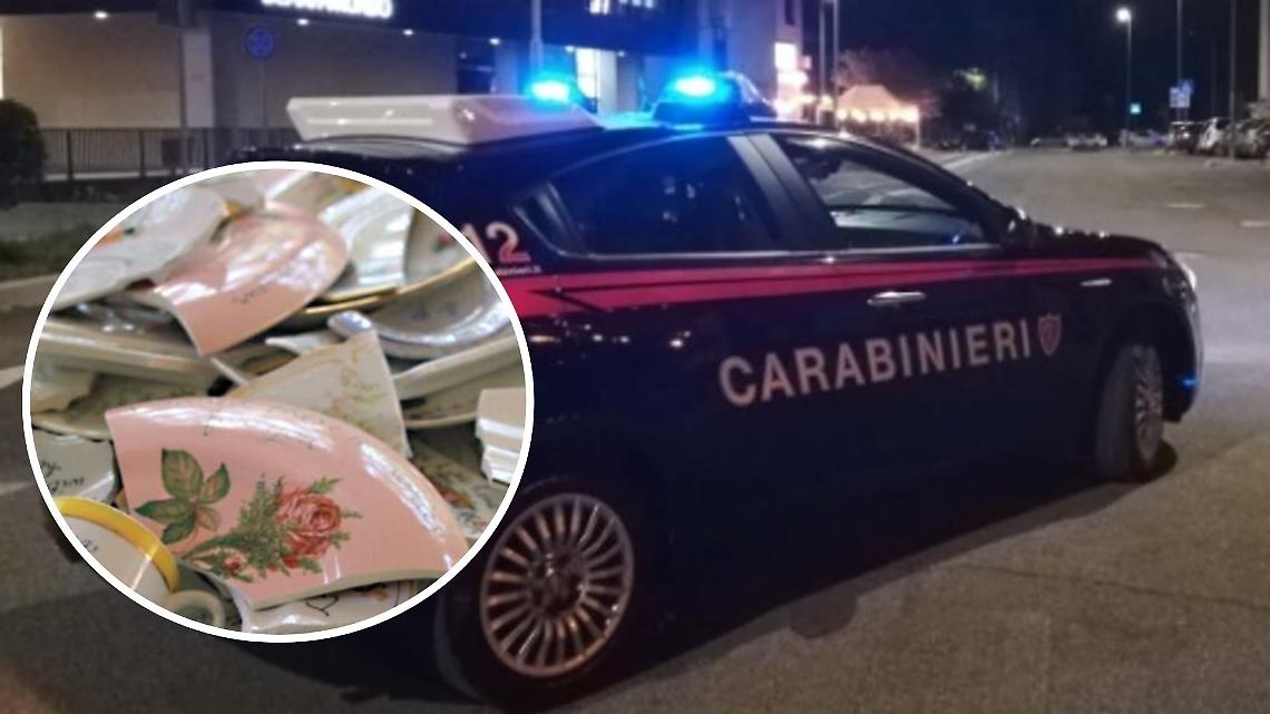 Lancia piatti dalla finestra urlando e sotto effetto di droga 