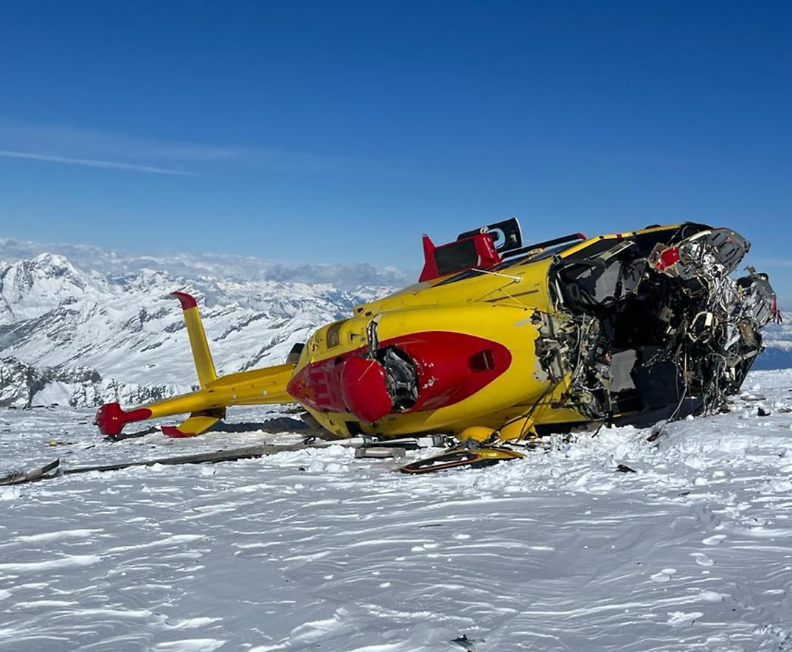 Elicottero del 118 precipita sul Monte Rosa