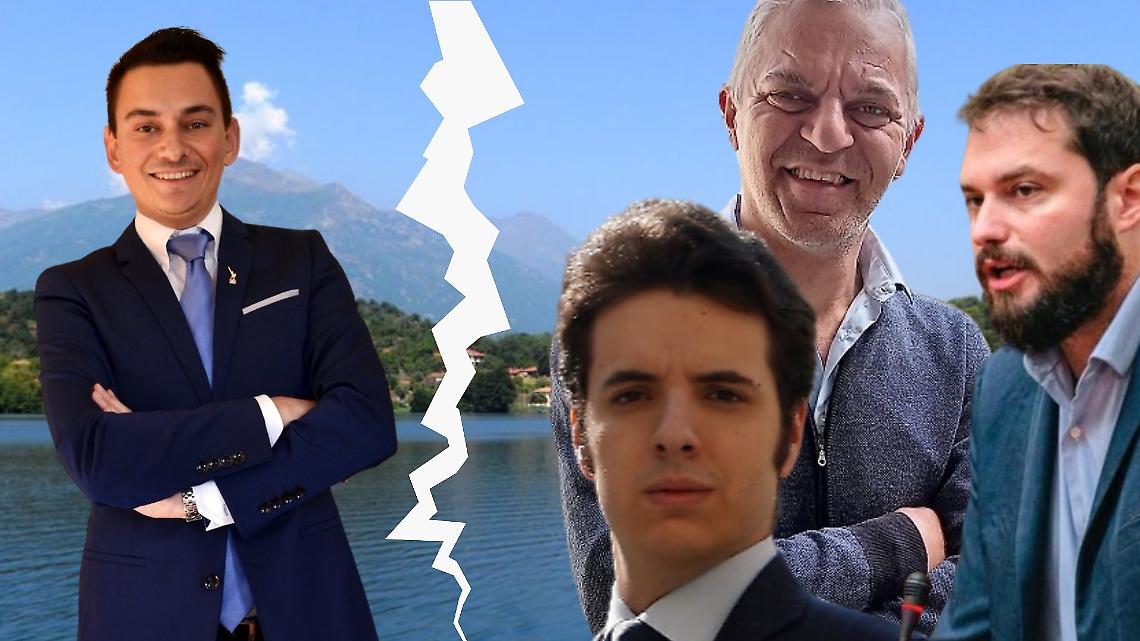 In foto: Andrea Cane (Lega), Andrea Cantoni, Gabriele Garino e Maurizio Marrone. Parco dei cinque laghi,