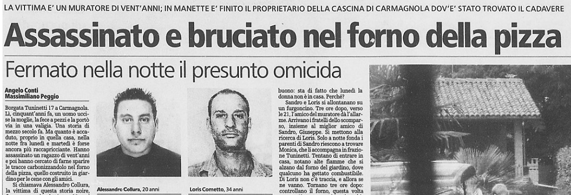 Accoltellato, fatto a pezzi e buttato nel forno della pizza. La tragica fine di Alessandro Collura.